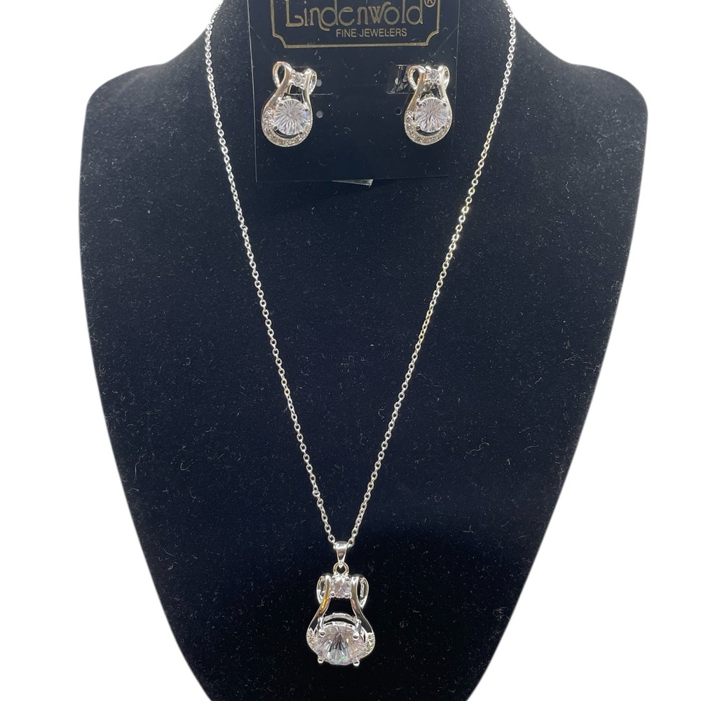 Elegant vintage Sterling Silverplate Necklace with earrings set